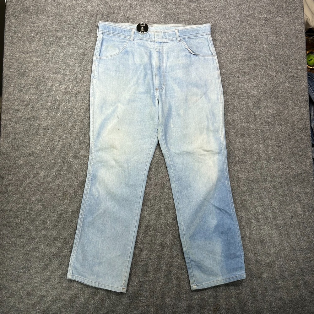 Vintage Comfort Action Sports Jeans Mens Light Blue Wash Zip Fly Classic - 36X29